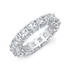 Image 1 : Natural 5.02 CTW Asscher Cut Diamond Eternity Band Wedding Ring 14KT White Gold