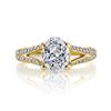 Image 3 : Natural 3.02 CTW Oval Cut Diamond Split Shank Engagement Ring 14KT Yellow Gold