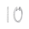 Image 1 : Natural 0.26 CTW Diamond Huggie Hoops 14KT White Gold