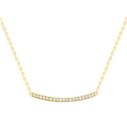Natural 0.27 CTW Loopy Diamond Bar Necklace 18KT Yellow Gold