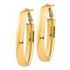 Image 2 : 14k Yellow Gold Omega Back Oval Hoop Earrings - 7x20 mm