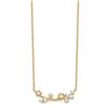 Image 1 : 14k Yellow Gold Flower w/ Crystal CZ Necklace - 20 in.