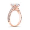Image 3 : Natural 3.32 CTW Cushion Cut Micro Pave Diamond Engagement Ring 18KT Rose Gold