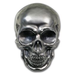 2017 Palau 1/2 Kilo Silver Antique Finish Big Skull