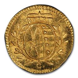 1765 German States Saxony-Albertine Gold Pfennig SP-65+ PCGS