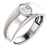 Image 1 : Natural 1.02 CTW Men's Oval Cut Diamond Solitaire Ring 18KT White Gold