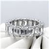 Image 1 : Natural 10.52 CTW U- Setting Emerald Cut Diamond Eternity Ring 18KT White Gold