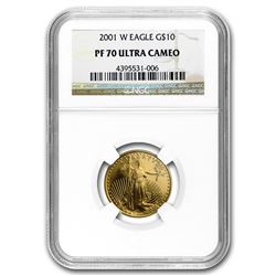 2001-W 1/4 oz Proof Gold American Eagle PF-70 NGC