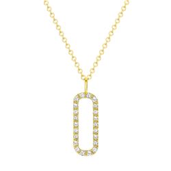 Natural 0.22 CTW Open Bar Diamond Necklace 14KT Yellow Gold