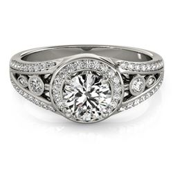 Natural 1.15 ctw Diamond Halo Ring 14k White Gold
