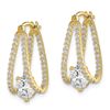 Image 2 : 10K Yellow Gold Cubic Zirconia Hoop Earrings - 32 mm