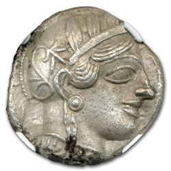 Attica Athens Silver Tetradrachm Owl (440-404 BC) CH AU NGC