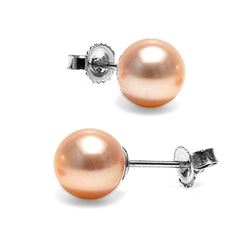 Pink Freshwater Pearl Earrings, 7.5-8.0mm