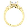 Image 4 : Natural 2.02 CTW Princess Cut & Baguettes 3-Stone Diamond Ring 14KT Yellow Gold