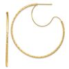 Image 1 : 14k Yellow Gold D/C with Polished wire Hoop Earrings - 1.5x40 mm