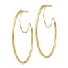 Image 2 : 14k Yellow Gold D/C with Polished wire Hoop Earrings - 1.5x40 mm