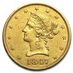 1847 $10 Liberty Gold Eagle XF