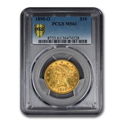 1895-O $10 Liberty Gold Eagle MS-61 PCGS