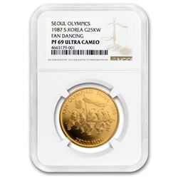 1986 South Korea Gold 25,000 Won PF-69 NGC