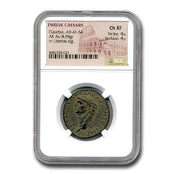 Roman AE As Emperor Claudius (41-54 AD) CH XF NGC