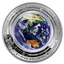 2018 Australia 1 oz Silver $5 Domed Earth and Beyond: The Earth