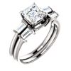 Image 1 : Natural 1.72 CTW Asscher Cut & Baguette Diamond Bridal Set 14KT White Gold