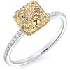 Image 1 : Natural 1.29 CTW Canary Intense Yellow Radiant Cut Engagement Ring 14KT Two-tone
