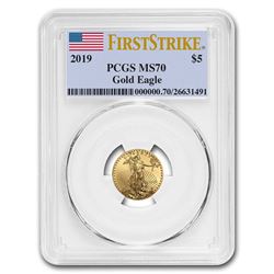 2019 1/10 oz Gold American Eagle MS-70 PCGS (FirstStrike®)