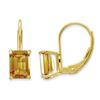 Image 2 : 14k 7x5 mm Emerald Cut Citrine Leverback Earrings