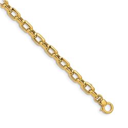14k Yellow Gold Polished Fancy Bamboo Link Bracelet - 7.5 in.
