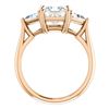 Image 3 : Natural 2.62 CTW 3-Stone Princess Cut & Trillion Cut Diamond Ring 18KT Rose Gold