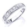 Image 1 : Natural 1.1 CTW Princess Cut Diamond Wedding Ring 18KT White Gold