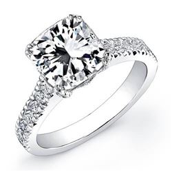 Natural 3.92 CTW Radiant Cut Diamond Engagement Ring 14KT White Gold
