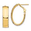 Image 1 : 14k Two-Tone D/C wire Accent Oval Hoop Earring - 7.5 mm