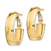 Image 2 : 14k Two-Tone D/C wire Accent Oval Hoop Earring - 7.5 mm
