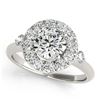 Image 1 : Natural 1.5 ctw Diamond Solitaire Halo Ring 14k White Gold