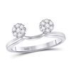 Image 1 : 14kt White Gold Womens Round Diamond Wrap Ring Guard Enhancer 1/4 Cttw