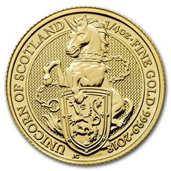 2018 Great Britain 1/4 oz Gold Queen's Beasts The Unicorn