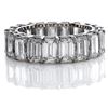 Image 1 : Natural 8.02 CTW Emerald Cut Diamond Eternity Ring 18KT White Gold