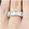 Image 3 : Natural 8.02 CTW Emerald Cut Diamond Eternity Ring 18KT White Gold