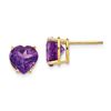 Image 1 : 14k 8 mm Heart Amethyst earring