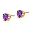 Image 2 : 14k 8 mm Heart Amethyst earring
