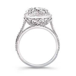 Natural 4.62 CTW Riviera Diamond Engagement Ring 18KT White Gold