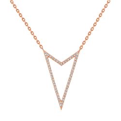 Natural 0.37 CTW Rock Star Diamond Pendant Necklace 18KT Rose Gold