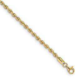 14k Yellow Gold 2.65 mm Silky Rope Chain - 8 in.