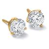Image 1 : Natural 0.42 CTW Round Brilliant Cut Diamond Stud Earrings 18KT Yellow Gold