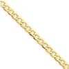 Image 1 : 14k Gold 2.5 mm Semi-Solid Curb Link Chain Bracelet - 10 in.