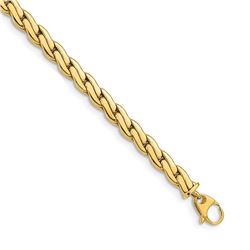 14k Yellow Gold 5.85 mm Link Half Round Curb Bracelet - 7.5 in.