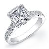 Image 1 : Natural 1.92 CTW Asscher Cut Diamond Engagement Ring 14KT White Gold
