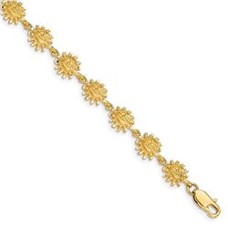 14k Yellow Gold Sun Bracelet - 7 in.